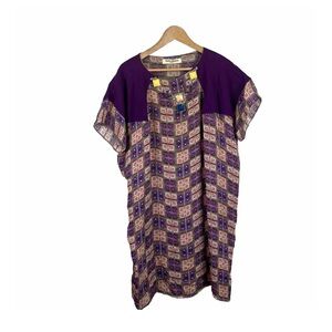 Tata Naka Dress Print Beaded Embellished Tunic Mini